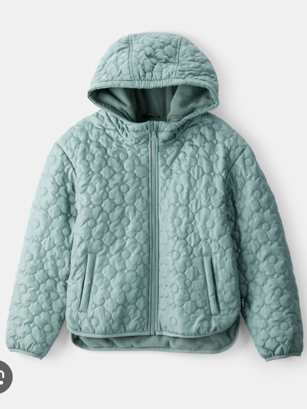 Girls OshKosh B'gosh Quilted Hooded Puffer Jacket - Light Green